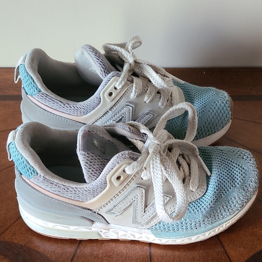 Kids New Balance 574 Blue and Gray Sneakers